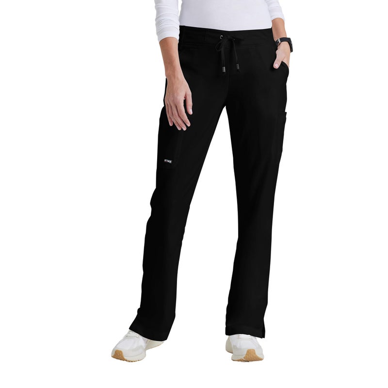 BARCO Grey s Anatomy Classic Mia Scrub Pant for Women Black, 6-Pocket Low-Rise Straight Leg Bottoms with Natural Stretch, Soil Release Fabric, and Super-Soft Finish Medium, Tall Fit - Image 1